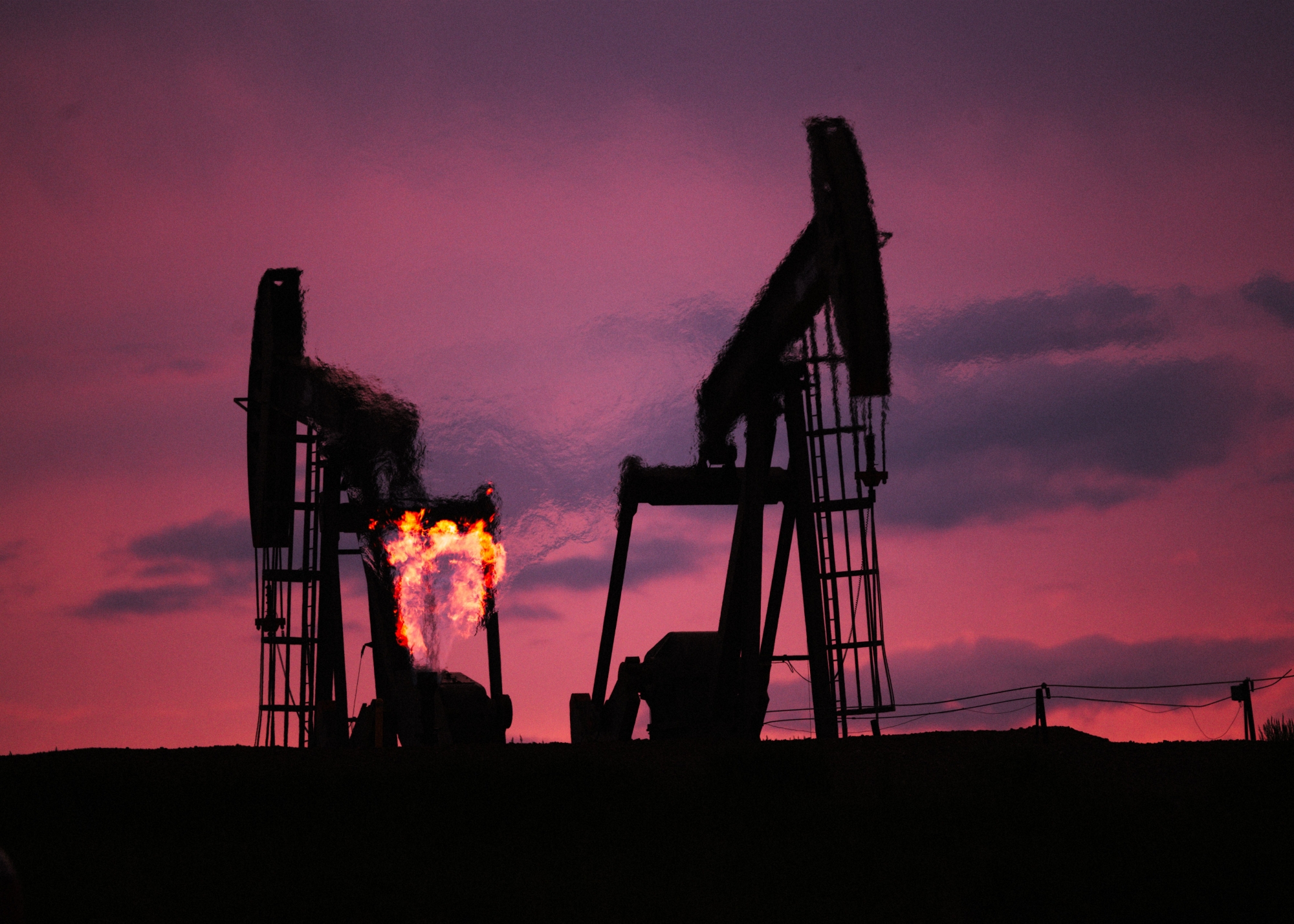 Fiery Oil Wells </BR>Nebraska